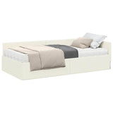 Struttura Letto Angolare con Materasso 2 pcs Crema Velluto