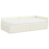 Struttura Letto Angolare con Materasso 2 pcs Crema Velluto