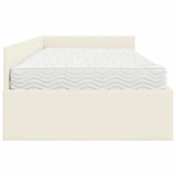 Struttura Letto Angolare con Materasso 2 pcs Crema Velluto