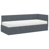Struttura Letto Angolare con Materasso 2 pcs Grigio Velluto