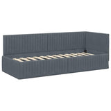 Struttura Letto Angolare con Materasso 2 pcs Grigio Velluto