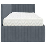 Struttura Letto Angolare con Materasso 2 pcs Grigio Velluto