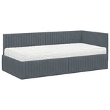Struttura Letto Angolare con Materasso 2 pcs Grigio Velluto