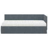 Struttura Letto Angolare con Materasso 2 pcs Grigio Velluto