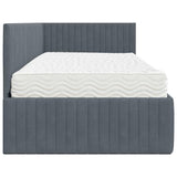 Struttura Letto Angolare con Materasso 2 pcs Grigio Velluto