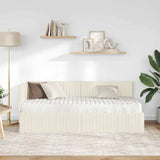 Struttura Letto Angolare con Materasso 2 pcs Crema Velluto