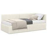 Struttura Letto Angolare con Materasso 2 pcs Crema Velluto