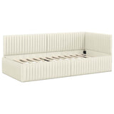 Struttura Letto Angolare con Materasso 2 pcs Crema Velluto