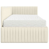Struttura Letto Angolare con Materasso 2 pcs Crema Velluto