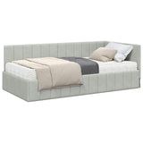 Struttura Letto Angolare con Materasso 2 pcs Grigio chiaro