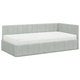Struttura Letto Angolare con Materasso 2 pcs Grigio chiaro