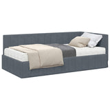 Struttura Letto Angolare con Materasso 2 pcs Grigio Velluto