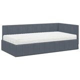 Struttura Letto Angolare con Materasso 2 pcs Grigio Velluto