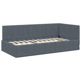 Struttura Letto Angolare con Materasso 2 pcs Grigio Velluto