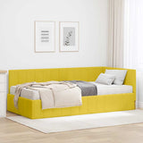 Struttura Letto Angolare con Materasso 2 pcs Giallo Velluto