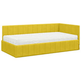 Struttura Letto Angolare con Materasso 2 pcs Giallo Velluto