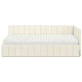 Struttura Letto Angolare con Materasso 2 pcs Crema Velluto