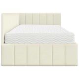 Struttura Letto Angolare con Materasso 2 pcs Crema Velluto