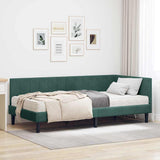 Struttura Letto Angolare con Materasso 2 pcs Verde Velluto