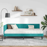 Struttura Letto Angolare con Materasso 2 pcs Turchese Velluto
