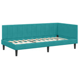 Struttura Letto Angolare con Materasso 2 pcs Turchese Velluto