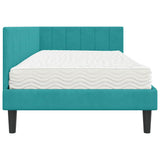 Struttura Letto Angolare con Materasso 2 pcs Turchese Velluto
