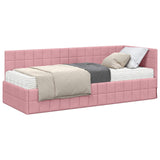 Struttura Letto Angolare con Materasso 2 pcs Grigio Velluto