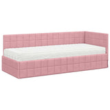 Struttura Letto Angolare con Materasso 2 pcs Grigio Velluto
