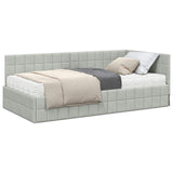 Struttura Letto Angolare con Materasso 2 pcs Grigio chiaro