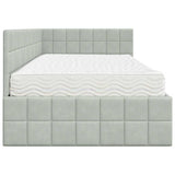 Struttura Letto Angolare con Materasso 2 pcs Grigio chiaro