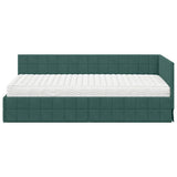 Struttura Letto Angolare con Materasso 2 pcs Verde Velluto