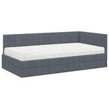 Struttura Letto Angolare con Materasso 2 pcs Grigio Velluto