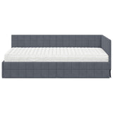 Struttura Letto Angolare con Materasso 2 pcs Grigio Velluto