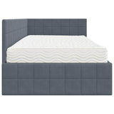 Struttura Letto Angolare con Materasso 2 pcs Grigio Velluto