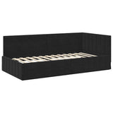 Struttura Letto Angolare con Materasso 2 pcs Nero Velluto