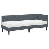 Struttura Letto Angolare con Materasso 2 pcs Grigio Velluto