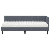 Struttura Letto Angolare con Materasso 2 pcs Grigio Velluto