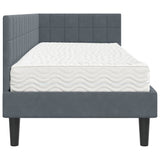 Struttura Letto Angolare con Materasso 2 pcs Grigio Velluto