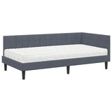 Struttura Letto Angolare con Materasso 2 pcs Grigio Velluto