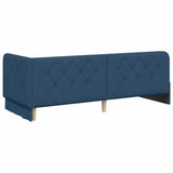 Cornice del letto ad angolo Blu 80 x 200 cm Tessuto
