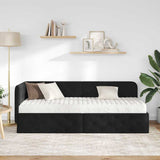 Cornice del letto ad angolo Nero 80 x 200 cm Velluto