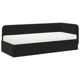Cornice del letto ad angolo Nero 80 x 200 cm Velluto