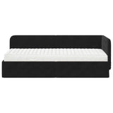 Cornice del letto ad angolo Nero 80 x 200 cm Velluto