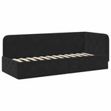 Cornice del letto ad angolo Nero 80 x 200 cm Velluto