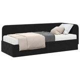 Cornice del letto ad angolo Nero 80 x 200 cm Velluto
