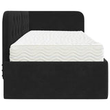 Cornice del letto ad angolo Nero 80 x 200 cm Velluto