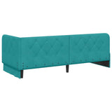 Cornice del letto ad angolo Turchese 80 x 200 cm Velluto