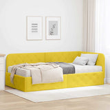 Cornice del letto ad angolo Giallo 90 x 190 cm Velluto