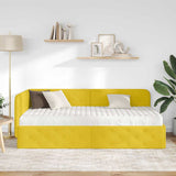 Cornice del letto ad angolo Giallo 90 x 190 cm Velluto