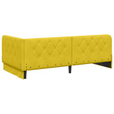 Cornice del letto ad angolo Giallo 90 x 190 cm Velluto